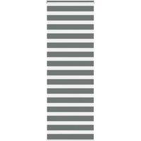 Berkfield Home Zebra Blind Dark Grey 85x200 cm Fabric Width 80.9 cm Polyester