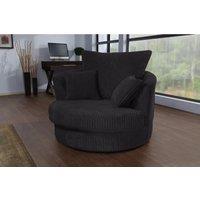 Snugg Furniture UK Limited Milo Swivel Chair Jumbo Cord Fabric in Black