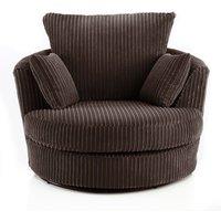 Snugg Furniture UK Limited Milo Swivel Chair Jumbo Cord Fabric in Brown