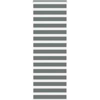 Berkfield Home Zebra Blind Dark Grey 70x230 cm Fabric Width 65.9 cm Polyester