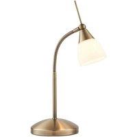 Netlighting Range Table Lamp Antique Brass White Glass G9 in Gold
