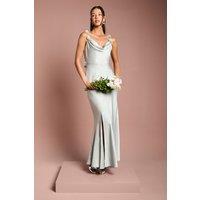 Coast Women's Strappy Cowl Maxi with Floral Detail Bridesmaid Dress in Sage | Size: 18