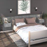 Berkfield Home Wall-mounted Bedside Cabinets 2 pcs Concrete Grey