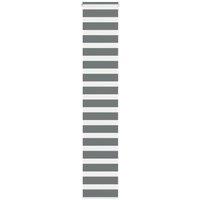 Berkfield Home Zebra Blind Dark Grey 50x230 cm Fabric Width 45.9 cm Polyester