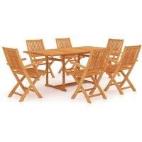 Berkfield Home 7 Piece Garden Dining Set Solid Teak Wood in Brown