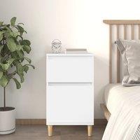 Berkfield Home Bedside Cabinet White 40x35x70 cm | Size: 40 x 35 x 70 cm