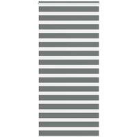 Berkfield Home Zebra Blind Dark Grey 95x200 cm Fabric Width 90.9 cm Polyester