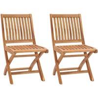 Berkfield Home Folding Garden Chairs 2 pcs Solid Teak Wood in Brown