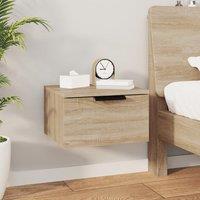 Berkfield Home Wall-mounted Bedside Cabinet Sonoma Oak 34x30x20 cm in Brown | Size: 34 x 30 x 20 cm