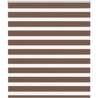 Berkfield Home Zebra Blind Brown 135x150 cm Fabric Width 130.9 cm Polyester