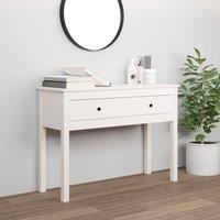 Berkfield Home Console Table White 100x35x75 cm Solid Wood Pine | Size: 100 x 35 x 75 cm