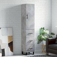 Berkfield Home Highboard Concrete Grey 34.5x34x180 cm Engineered Wood