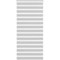 Berkfield Home Zebra Blind Light Grey 100x200 cm Fabric Width 95.9 cm Polyester