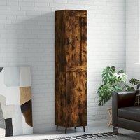 Berkfield Home Highboard Smoked Oak 34.5x34x180 cm Engineered Wood in Brown