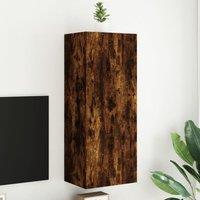 Berkfield Home TV Wall Cabinet Smoked Oak 40.5x30x102 cm Engineered Wood in Brown