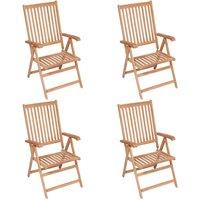 Berkfield Home Reclining Garden Chairs 4 pcs Solid Teak Wood in Brown