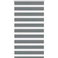 Berkfield Home Zebra Blind Dark Grey 90x100 cm Fabric Width 85.9 cm Polyester
