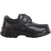 ABSOLUTE FOOTWEAR Men's Childrens Faux Leather Easy Slip On Touch & Close Smart School Shoes in Black | Size: 1
