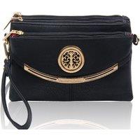 Fontanella Fashion Women's Noveau Triple Compartment Crossbody Bag in Black