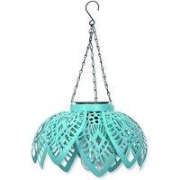 ValueLights Solar Powered Aqua Colour Pop Solar Hanging Lantern Light in Blue