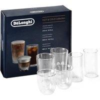 DELONGHI De'Longhi DLSC326 Double Wall Hot & Cold Collection Glasses Pack of 6 in Clear | Size: 1 Pack