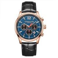 Anthony James Men's Hand Assembled Classic Chronograph Rose Blue Watch