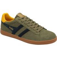 Gola Men's 'Equipe Suede II' Suede Lace-Up Trainers in Khaki | Size: 11
