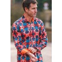 CLAUDIO LUGLI Men's Wavy Ornaments Print Shirt | Size: XL