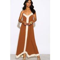 HOXTON GAL Women's Relaxed Fit Cami Midi Dress in Brown