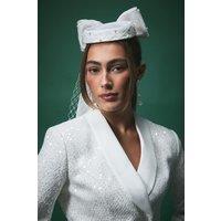 Coast Women's Lisa Tan Bridal Bow Pill Box Fascinator in Ivory