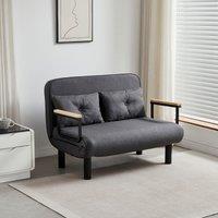 MCC Direct 4 in 1 Folding Double Sofa Bed Convertible Lounge Sleeper Chair with Adjustable Backrest & Large Cushion Grey