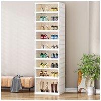 Living and Home 9-Tier Foldable Storage Cabinet Shoes Organizer with Doors in White