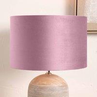 Ruma Blush Pink Velvet Cylinder Shade for Table Lamps & Floor Lamps | Size: 14 inches