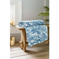 Deyongs Winter Forest 140x180cm Throw - Soft Printed Fleece Blanket - Woodland Animal Design in Mid Blue | Size: 140 cm x 180 cm