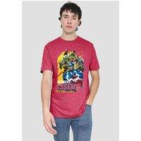 Marvel Rivals Avengers Assemble Group T-Shirt, Heather Red | Size: XL