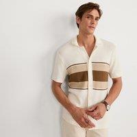 Lands' End Men's Button Front Sweater Polo in Off-White | Size: Large