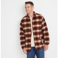 Lands' End Men's Super Brushed Flannel & Quilted Shirt Jacket in Orange | Size: Large