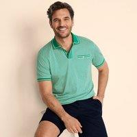 Lands' End Men's Tipped Supima Polo Shirt With Pocket in Green | Size: Medium