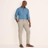 Lands' End Men's Belted Textured Chinos, Straight Fit in Stone | Size: 40