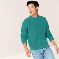 Lands' End Men's Garment Dyed Cotton Drifter Jumper in Teal | Size: 2XL