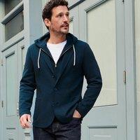 Lands' End Men's Knit Blazer with Removable Hood in Navy | Size: 2XL