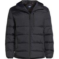 Lands' End Men's Hooded Puffer Down Jacket in Black | Size: XL