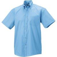 Russell Collection Men's Ultimate Non-Iron Short-Sleeved Shirt in Light Blue | Size: 17 inches