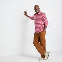 Lands' End Men's Overdyed Rugby Shirt in Red | Size: Large