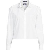 Lands' End Women's Boxy Cropped Non-Iron Shirt in White | Size: 20