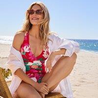 Plus Plunge V-neck Tankini Top