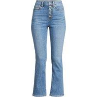 Lands' End Women's Cropped Flare Jeans, High Waisted in Blue | Size: 18