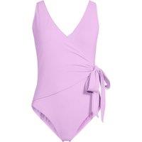 Lands' End Women's Side Tie Wrap Swimsuit, High Leg in Lilac | Size: 16