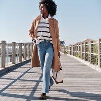 Lands' End Women's Recover Skinny Flare Jeans, High Waisted in Blue | Size: 14-16