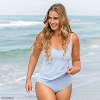 Plus Tulip Hem Tankini Top